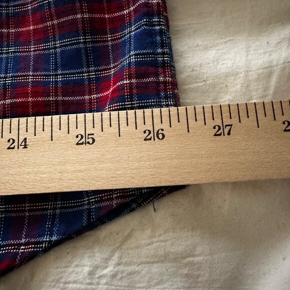 Gap Men's XXL  Blue/Red Plaid Long Sleeve Button-Up Shirt Standard Fit Stretch - Picture 5 of 8